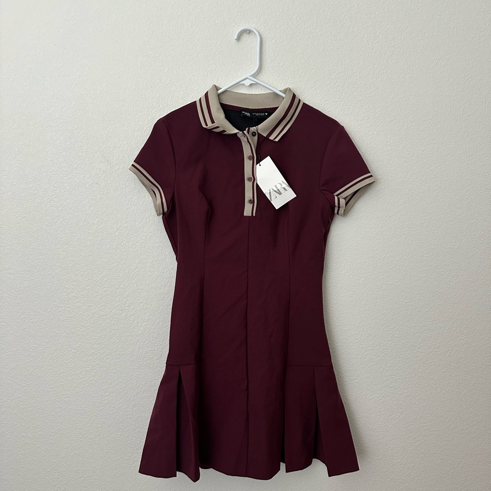 Zara Women's Burgundy Tennis Dress